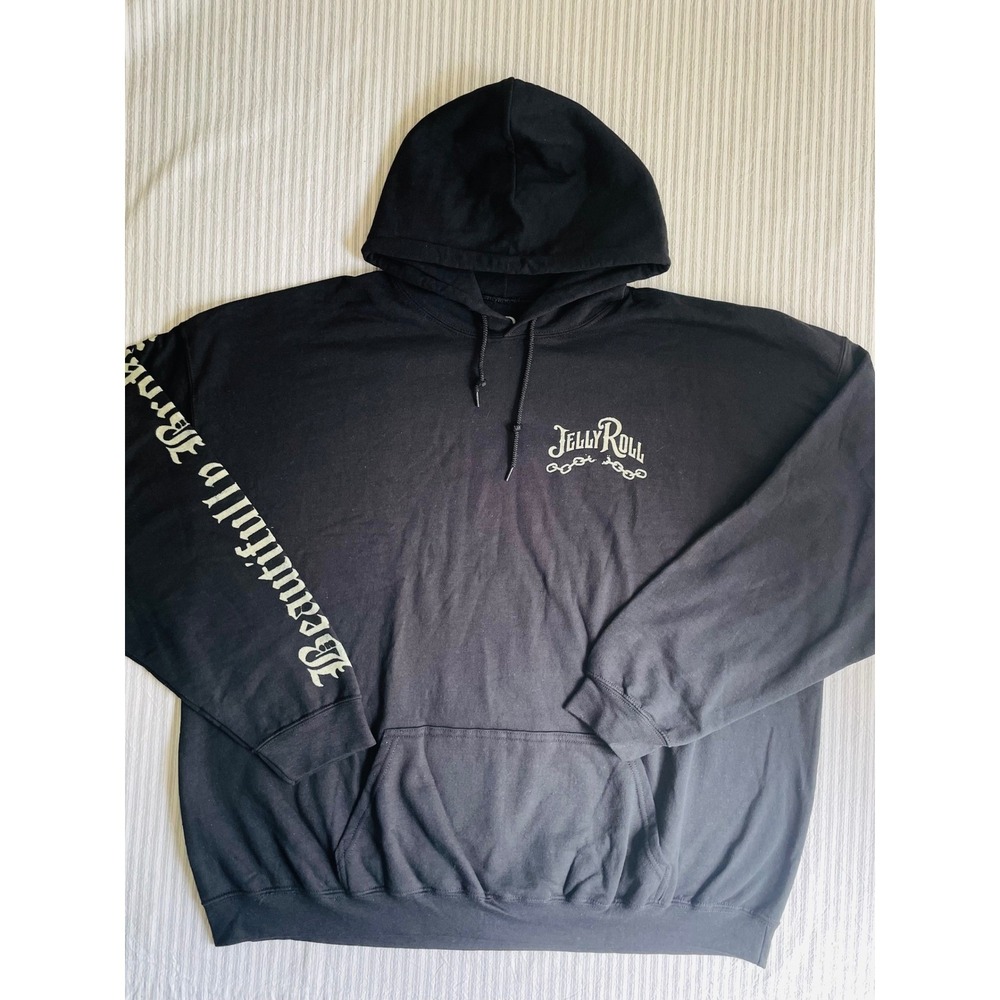 Jelly Roll Beautifully Broken Black Hoodie Sweatshirt 3XL Long Sleeve Tour Merch